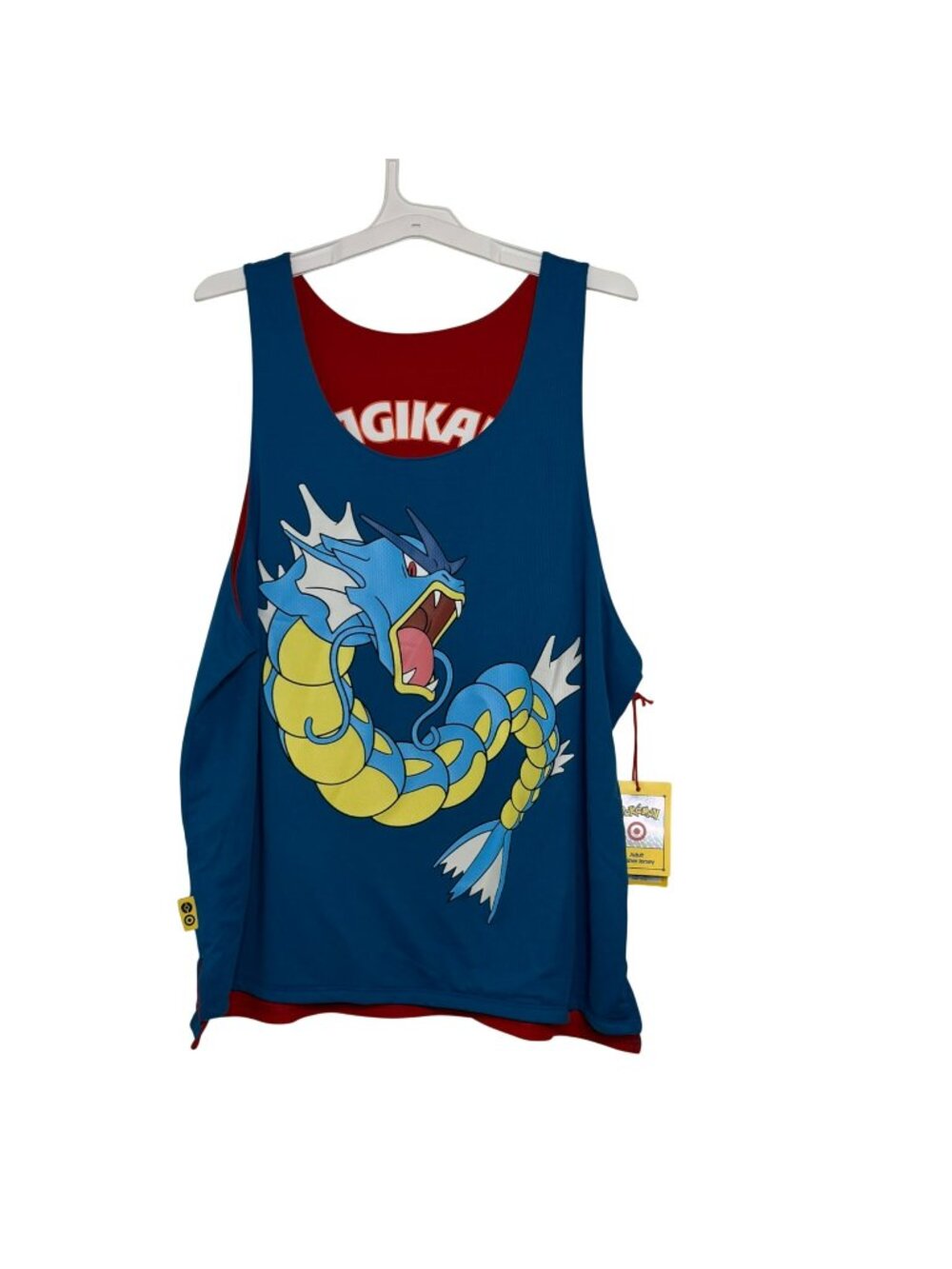 Pokemon X Target Reversible Adult Jersey Gyarados & Magikarp Large Blue & Red